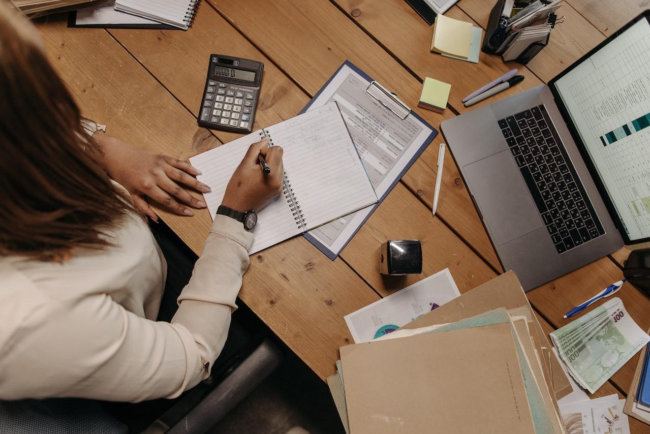 Woman doing some calculations